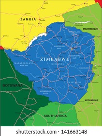 Zimbabwe map