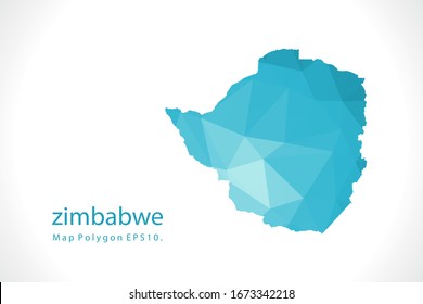 zimbabwe Map Abstract geometric rumpled triangular low poly style gradient graphic on white background
