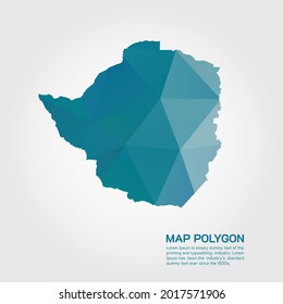 Zimbabwe Map Abstract geometric rumpled triangular low poly style gradient graphic on white background