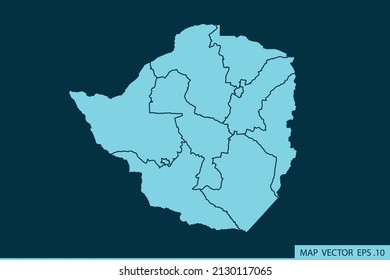 Zimbabwe map ,Abstract mash line and point scales on dark background for your web site design map logo, app, ui ,Travel. Vector illustration eps 10.