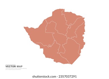 Mapa de Zimbabue - naranja de estilo abstracto aislado en fondo blanco para vector de diseño.