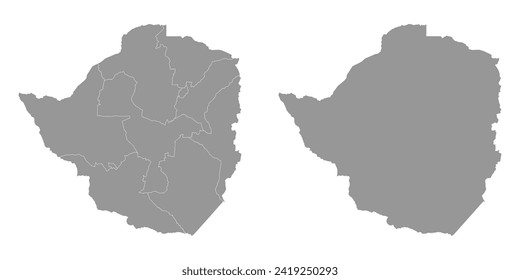 Zimbabwe map with administrative divisions. Vector illustration.