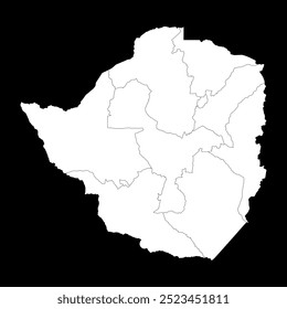 Simbabwe-Karte mit Verwaltungsabteilungen. Vektorgrafik.
