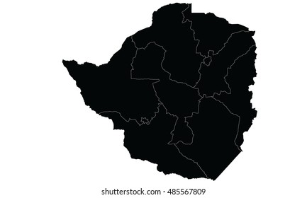 Zimbabwe map black color