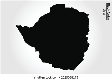 Zimbabwe map black Color on White Backgound