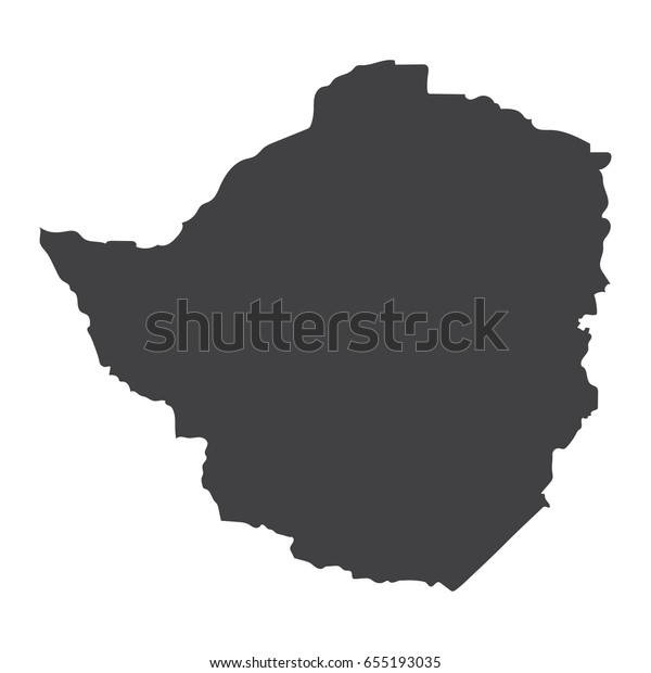 Zimbabwe Map Black On White Background Stock Vector (Royalty Free ...