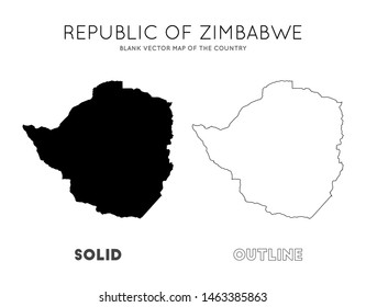 Zimbabwe map. Blank vector map of the Country. Borders of Zimbabwe for your infographic. Vector illustration.