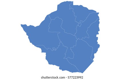 Zimbabwe map blue color