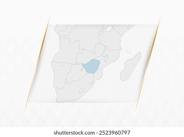 Mapa de Zimbabue en azul con acentos enmarcados en oro. Mapa de Vector moderno de Zimbabue. Ilustración vectorial.