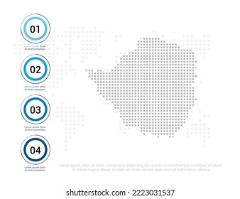 Zimbabwe map of dots gray for presentation. Creative concept for infographic.