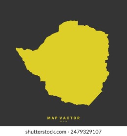 Zimbabwe map golden yellow color High Detailed on gray background. Abstract design vector illustration eps 10