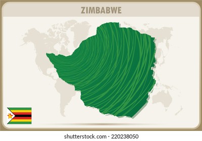  ZIMBABWE map graphic, Vector.