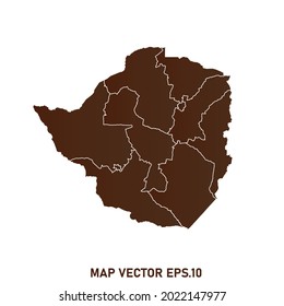 Zimbabwe map High Detailed on white background. Abstract design vector illustration eps 10