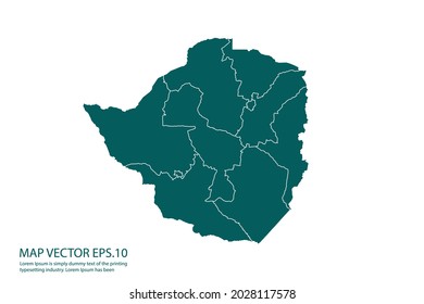 Mapa de Zimbabue Alto detallado sobre el fondo blanco. Resumen de la ilustración vectorial de diseño eps 10