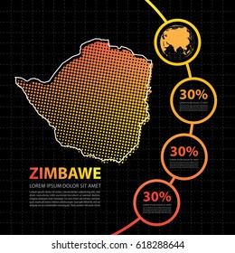 Zimbabwe map infographic design template