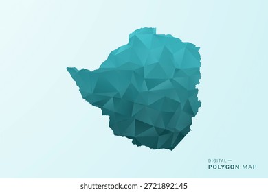 Simbabwe Karte - Polygon-Stil Vektorgrafik in blau-grün Low Poly geometrischen Design, moderne minimale Silhouette.