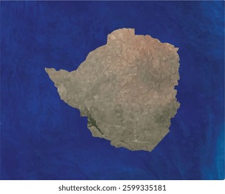 Zimbabwe map with satellite view design style.