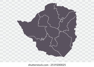 Zimbabwe Map Smoke Color on White Background quality files Png