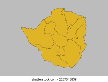 Zimbabwe map vector, Isolated on gray background