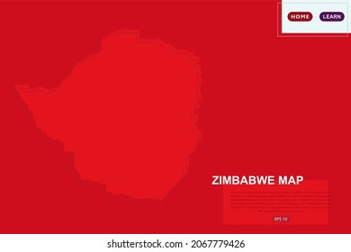 Zimbabwe Map - World Map International vector template with red color and outline sketch isolated on red background for education, design, website, banner - Vector illustration eps 10