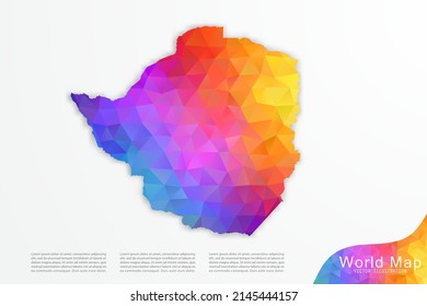 Zimbabwe Map - World Map International vector template with polygon style and gradient colorful isolated on white background for website, design, infographic - Vector illustration eps 10