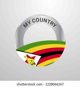 Zimbabwe My Country Flag badge