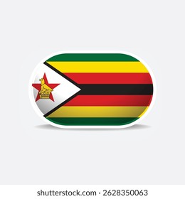 Vetor de botão de bandeira nacional do Zimbabué