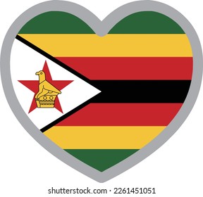 Zimbabwe national flag icon vector Illustration material