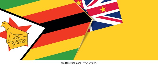 Zimbabwe and Niue flags, two vector flags symbol of relationship or confrontation.