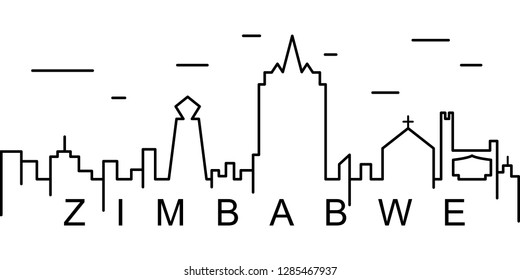 Zimbabwe outline icon. Can be used for web, logo, mobile app, UI, UX