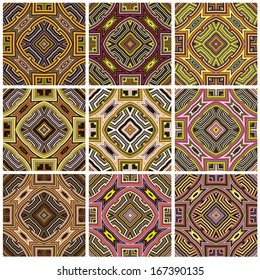 Zimbabwe Pattern. Modern seamless textile textures from southern Africa with artistic motifs