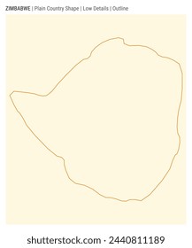 Zimbabwe plain country map. Low Details. Outline style. Shape of Zimbabwe. Vector illustration.