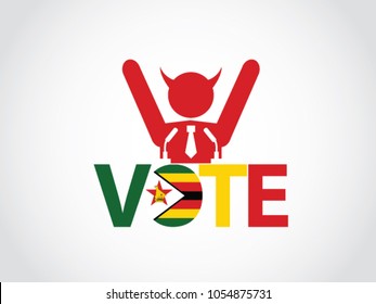 Zimbabwe Podium Evil Politician Celebrate Speech Vote