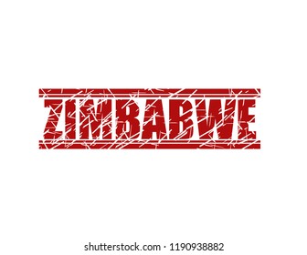 Zimbabwe red stamp