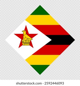Zimbabwe rhombus flag. Vector illustration.