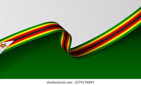 Zimbabwe ribbon flag background. Element of impact for the use you want to make of it.