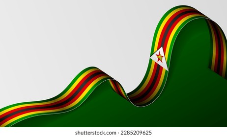 Zimbabwe ribbon flag background. Element of impact for the use you want to make of it.
