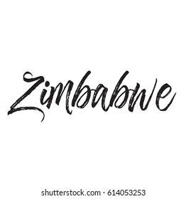 zimbabwe, text design. Vector calligraphy. Typography poster. Usable as background.