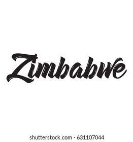 zimbabwe, text design. Vector calligraphy. Typography poster. Usable as background.