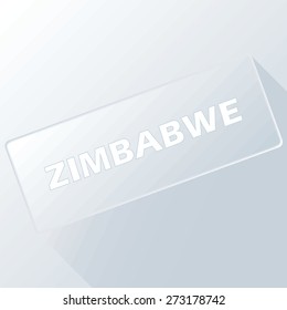 Zimbabwe unique button for any design. Vector illustration