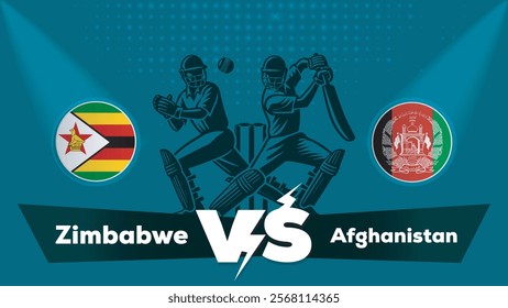 Zimbabwe VS Afghanistan , Afghanistan Vs Zimbabwe cricket match ,Cricket match concept with creative illustration.eps
