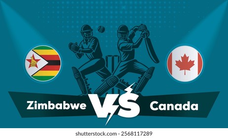 Zimbabwe VS Canada , Canada Vs Zimbabwe cricket match ,Cricket match concept with creative illustration.eps

