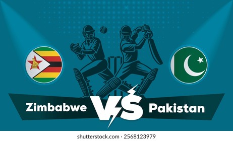 Zimbabwe VS Pakistan , Pakistan Vs Zimbabwe cricket match , Cricket match concept with creative illustration.eps