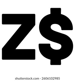 Zimbabwean dollar currency symbol vector illustration