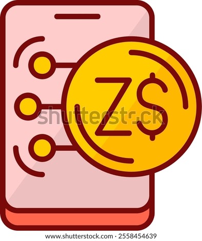 Zimbabwean Dollar Filled Style Icon Design