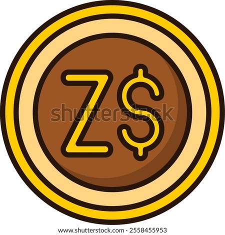 Zimbabwean Dollar Filled Style Icon Design