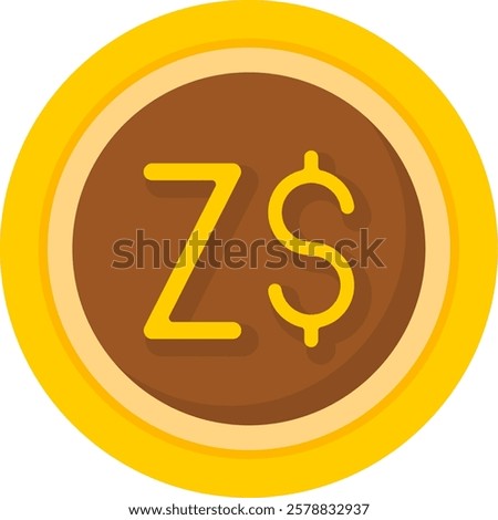 Zimbabwean Dollar Flat Style Icon Design