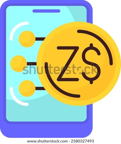 Zimbabwean Dollar Flat Style Icon Design