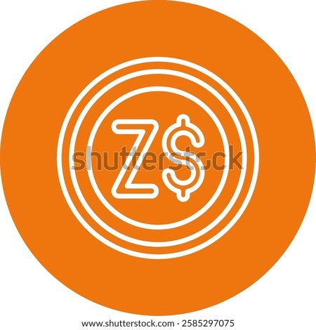 Zimbabwean Dollar Outline Circle Style Icon Design