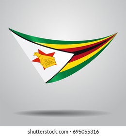 Zimbabwean flag wavy abstract background. Vector illustration.